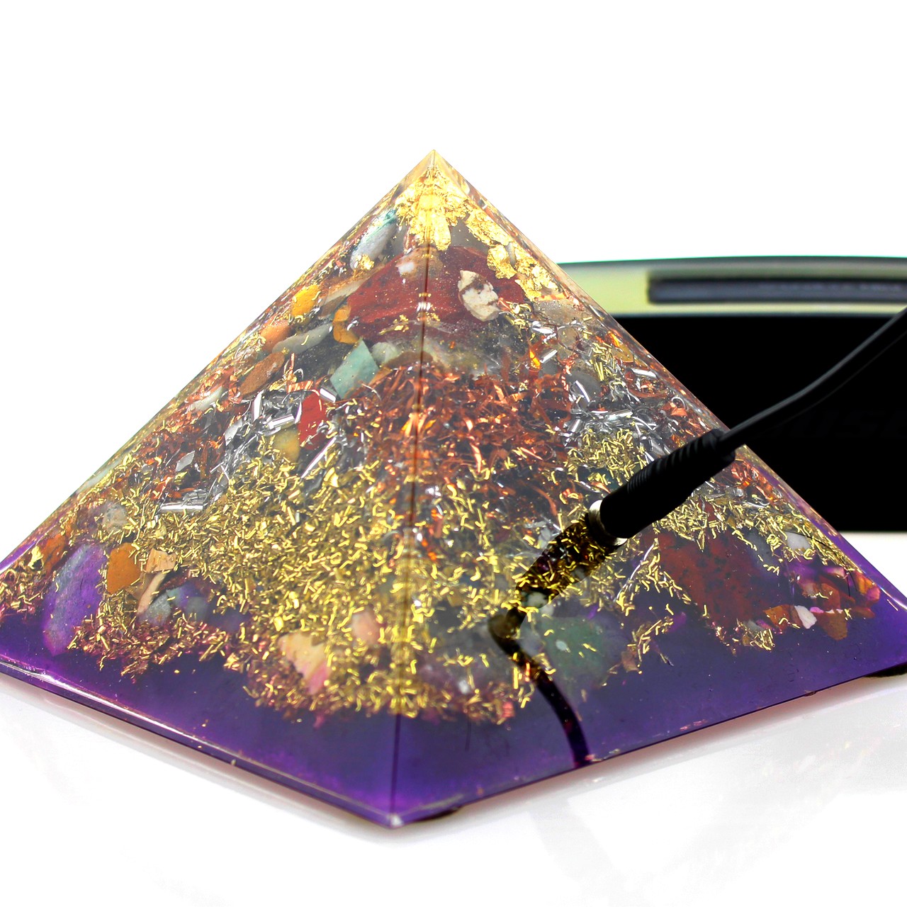 Orpanit® Orgonit Pyramide XL Skalar Frequenzorgonit violett