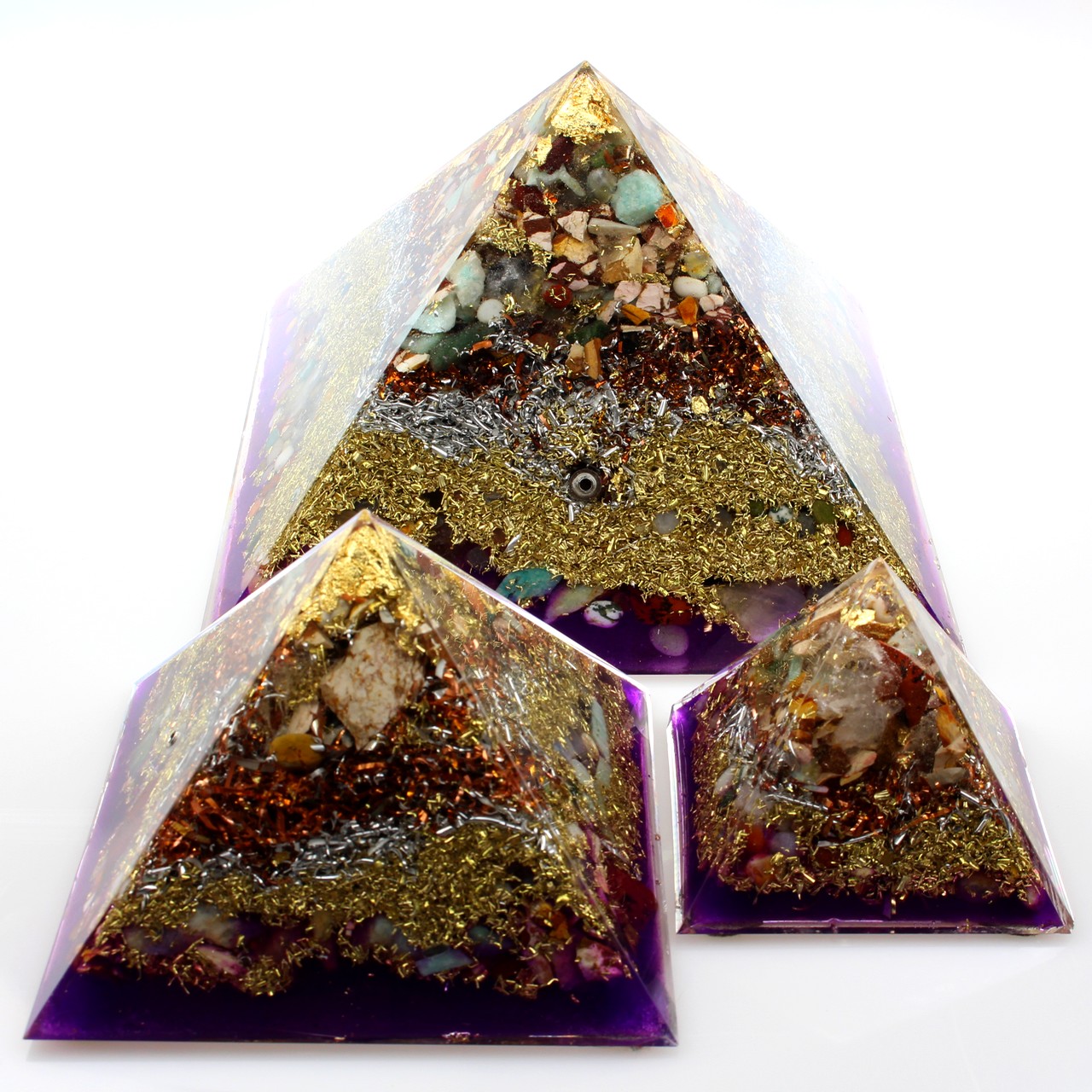 Orpanit® Orgonit Pyramide L Skalar Frequenzorgonit violett