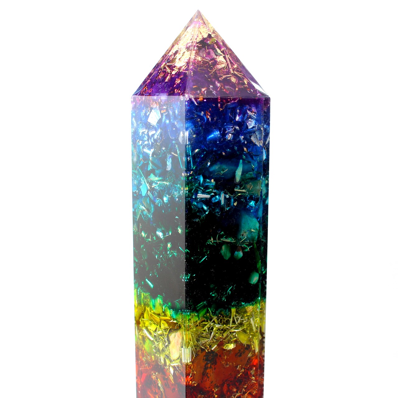 Orpanit® Orgonit 7 Chakren „Regenbogen“ Obelisk XL