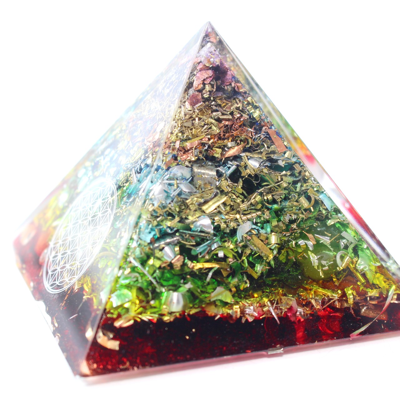 Orpanit® Orgonit 7 Chakren „Regenbogen“ Pyramide M