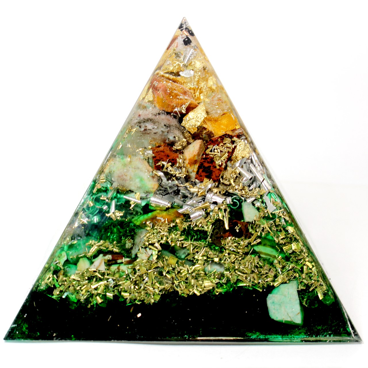 Orpanit® Orgonit 4. Chakra Premium Pyramide XL Erzengel Raphael grün Ruhe