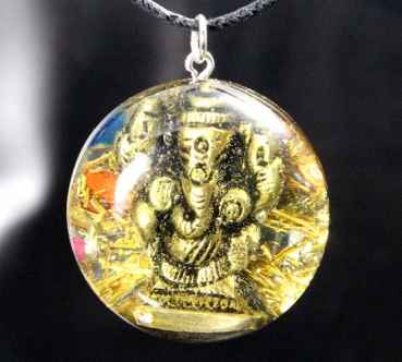 Orgonit Amulett Ganesha Messing